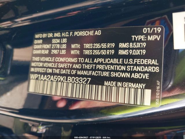 2019 PORSCHE MACAN WP1AA2A59KLB03327 Photo 8