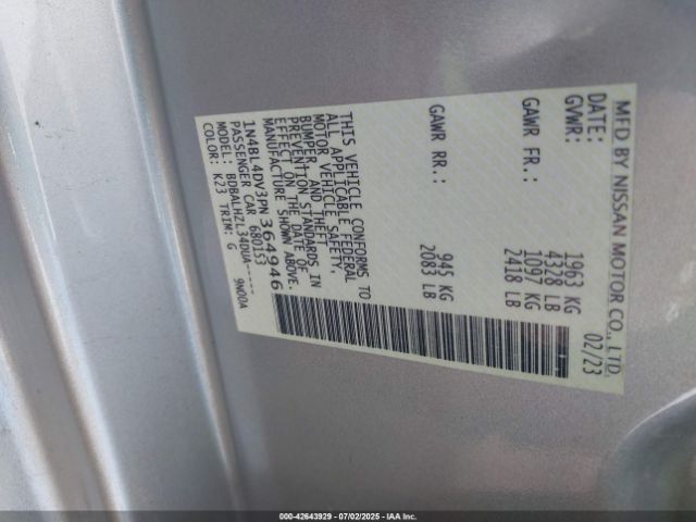 2023 NISSAN ALTIMA 1N4BL4DV3PN364946 Photo 8