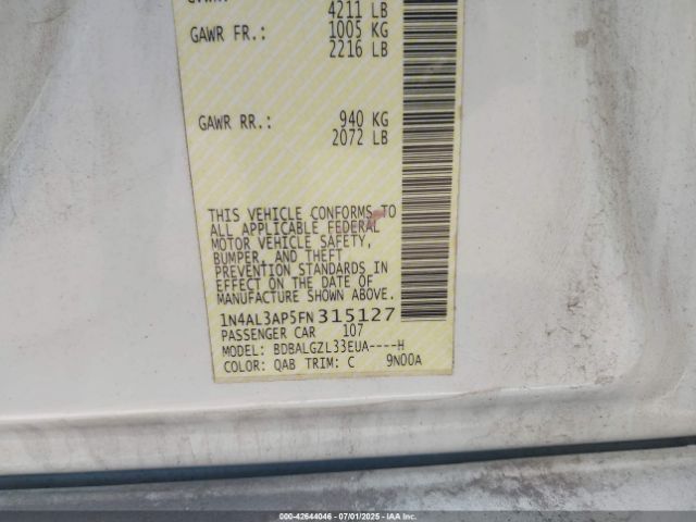 2015 NISSAN ALTIMA 1N4AL3AP5FN315127 Photo 8