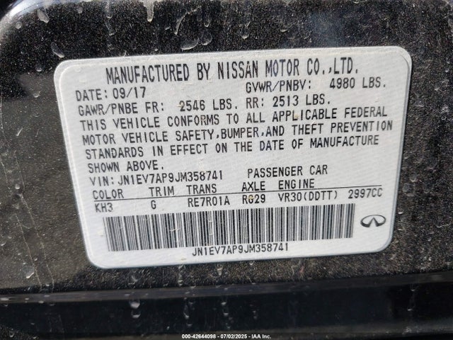 Infiniti Q50 2018 JN1EV7AP9JM358741 Image 9