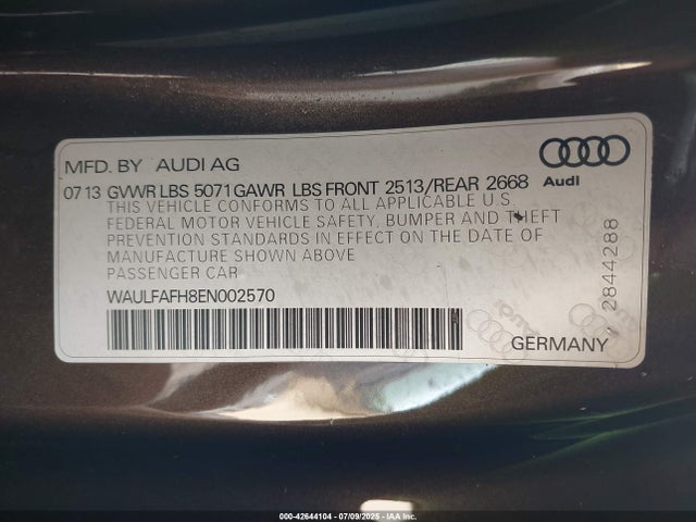 2014 AUDI A5 WAULFAFH8EN002570 Photo 8