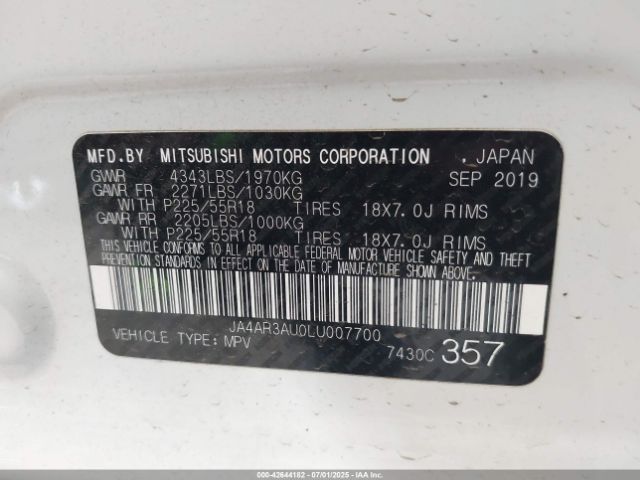 2020 MITSUBISHI OUTLANDER SPORT JA4AR3AU0LU007700 Photo 8