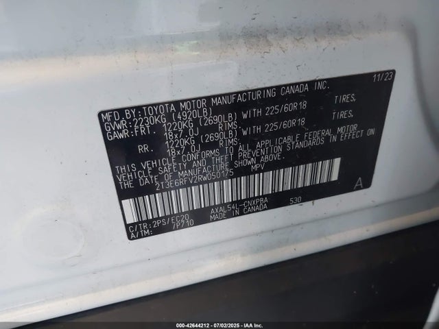 Toyota a25a-fxs 2024 2T3E6RFV2RW050175 Image 9