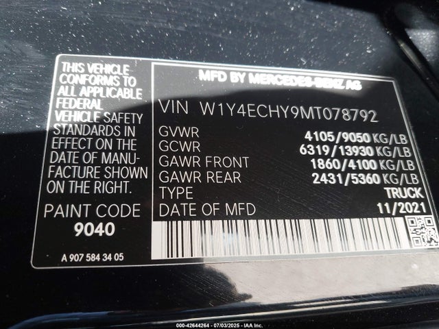 Mercedes-Benz om642 2021 W1Y4ECHY9MT078792 Image 9