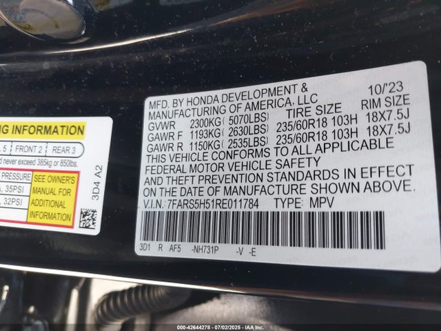 7FARS5H51RE011784 Honda lfc3