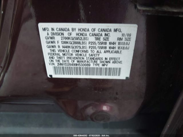 2009 ACURA MDX 2HNYD28499H530089 Photo 8