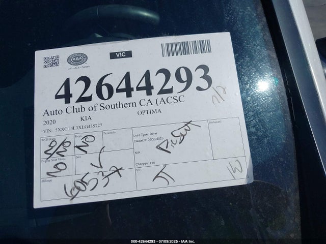 5XXGT4L3XLG435727 KIA gdi