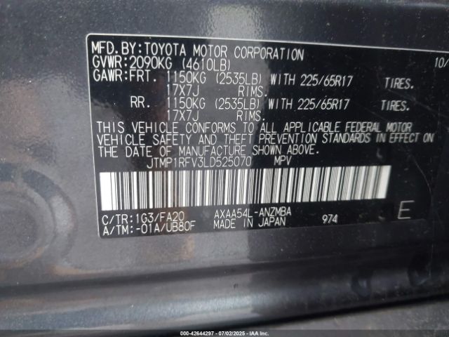 2020 TOYOTA RAV4 JTMP1RFV3LD525070 Photo 8