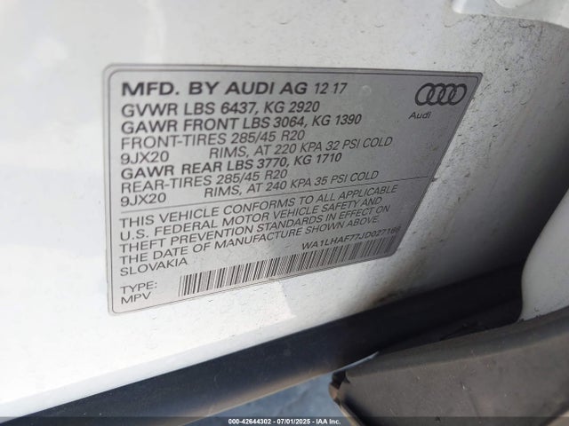 2018 AUDI Q7 WA1LHAF77JD027166 Photo 8