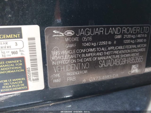 2017 JAGUAR XE SAJAD4BG9HA953565 Photo 8