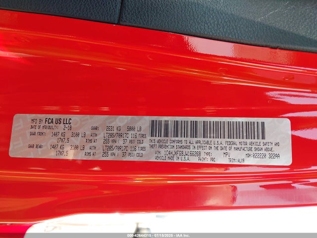1C4HJXFG9JW166268 Jeep 2018