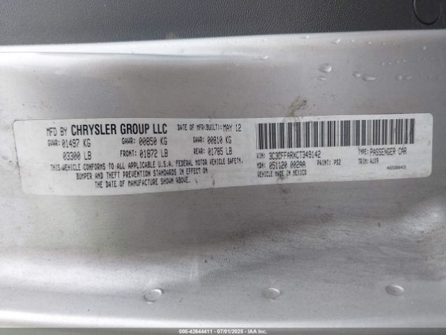 2012 FIAT 500 3C3CFFARXCT349142 Photo 8