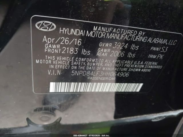 2017 HYUNDAI ELANTRA 5NPD84LF3HH064906 Photo 8