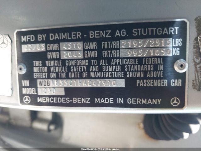 1985 MERCEDES-BENZ 300 WDBAB33C1FA247910 Photo 8