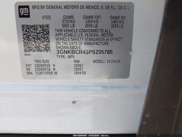 Chevrolet lsy 2023 3GNKBCR41PS235785 Image 9