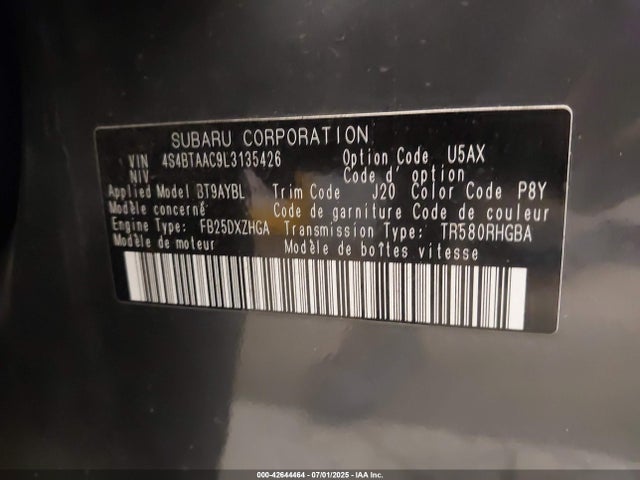 4S4BTAAC9L3135426 Subaru u5