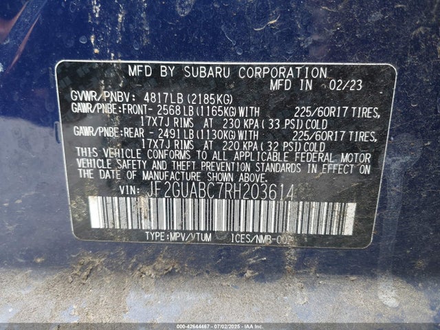 Subaru na 2024 JF2GUABC7RH203614 Image 9