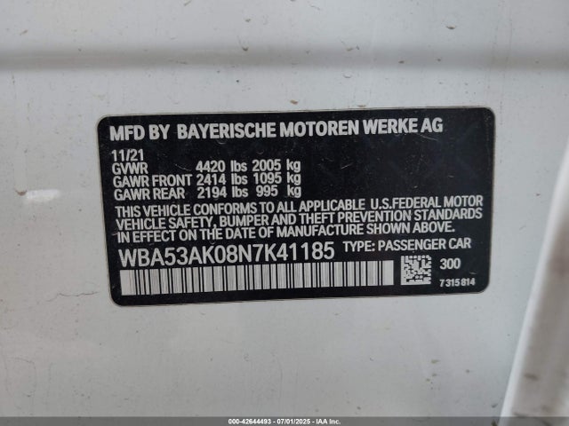 WBA53AK08N7K41185 BMW 228I