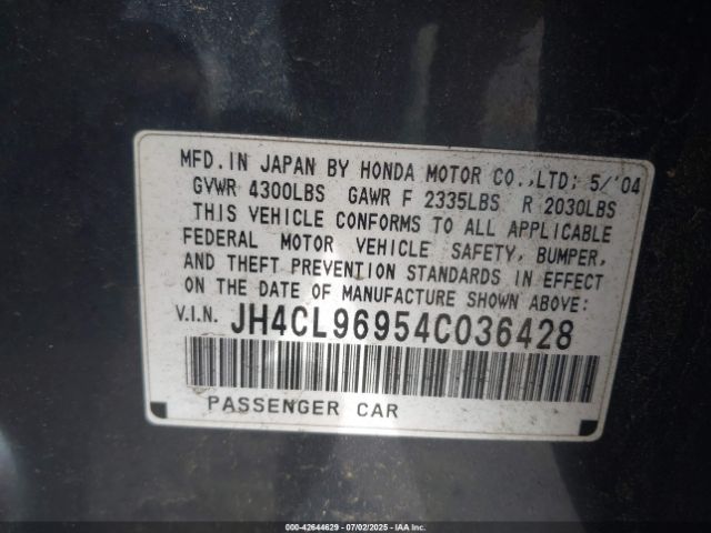 2004 ACURA TSX JH4CL96954C036428 Photo 8