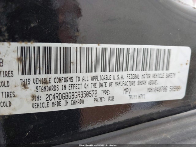 2C4RDGBG8GR350572 Dodge 2016