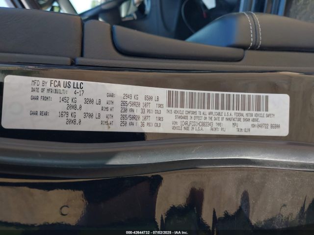 2017 JEEP GRAND CHEROKEE 1C4RJFCG1HC883343 Photo 8