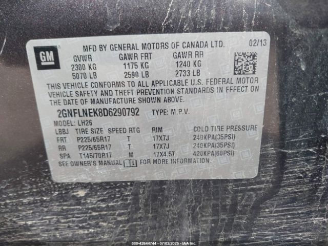 2013 CHEVROLET EQUINOX 2GNFLNEK8D6290792 Photo 8