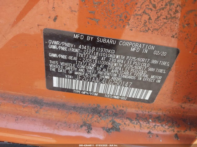 JF2GTAAC4LG250147 Subaru Crosstrek
