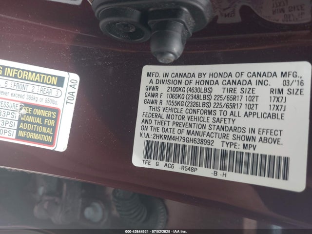 2HKRM4H79GH638992 Honda k24w9