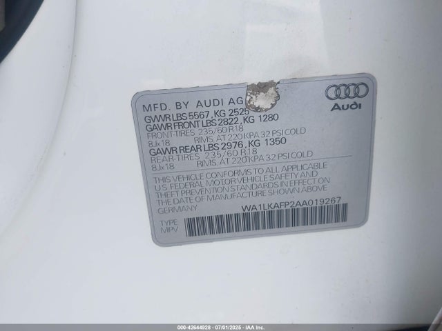 2010 AUDI Q5 WA1LKAFP2AA019267 Photo 8