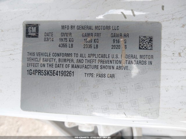 Buick lea 2014 1G4PR5SK5E4190261 Image 9