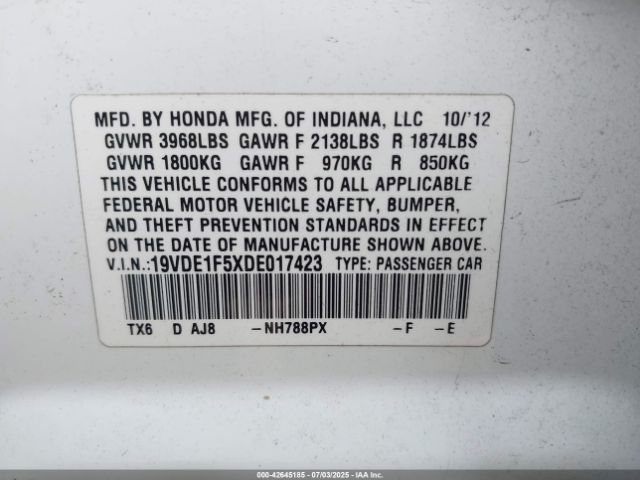2013 ACURA ILX 19VDE1F5XDE017423 Photo 8
