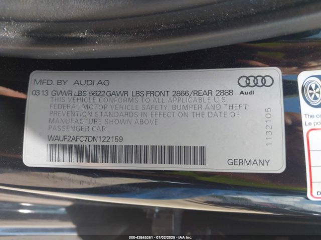 2013 AUDI S6 WAUF2AFC7DN122159 Photo 8