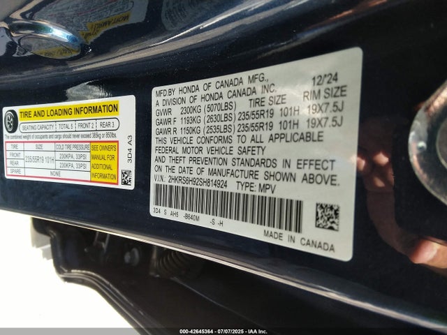2HKRS6H92SH814924 Honda lfc3
