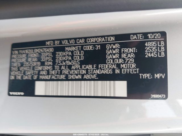 2021 VOLVO XC40 YV4162UL6M2476490 Photo 8