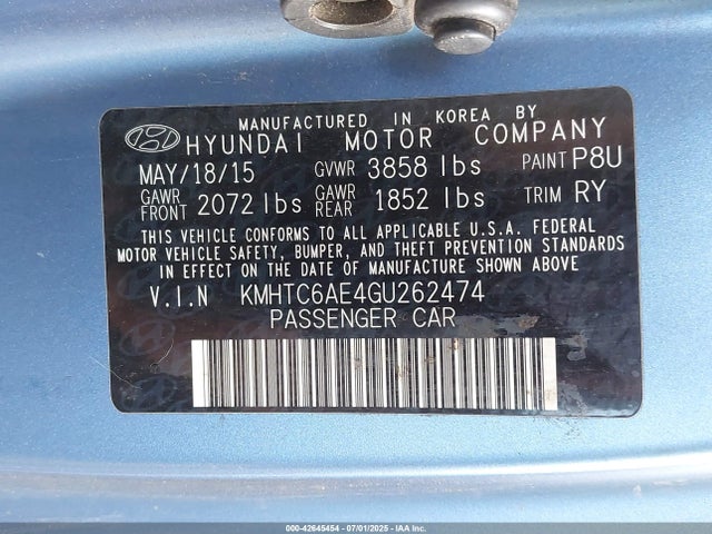 KMHTC6AE4GU262474 Hyundai dohc t-gdi gamma
