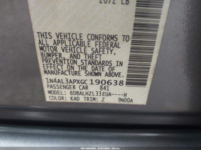 1N4AL3APXGC190638 Nissan 2016