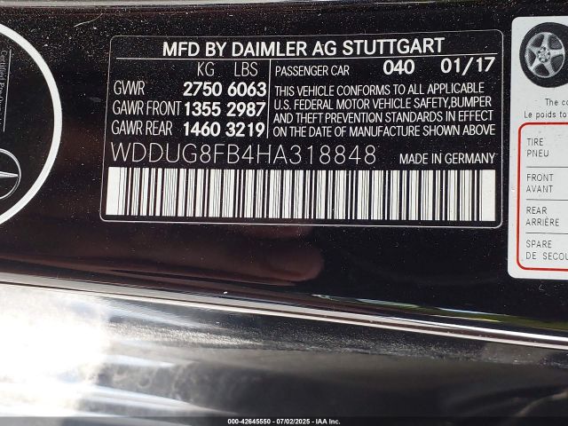 2017 MERCEDES-BENZ S 550 WDDUG8FB4HA318848 Photo 8