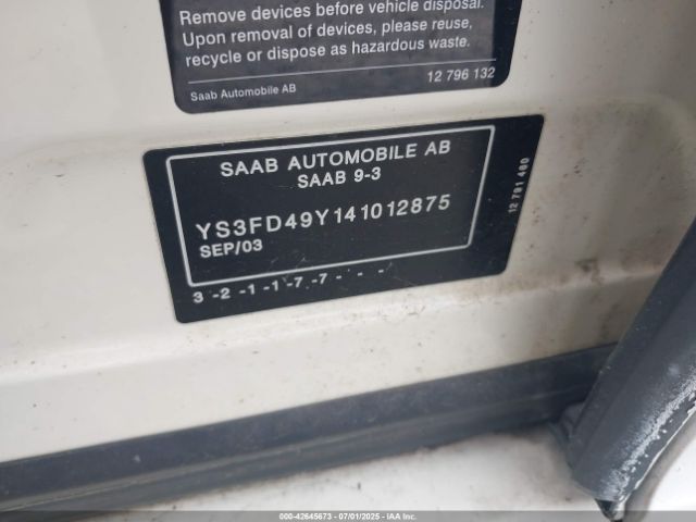 2004 SAAB 9-3 YS3FD49Y141012875 Photo 8