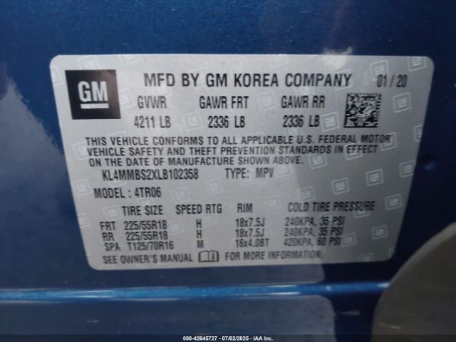 2020 BUICK ENCORE GX KL4MMBS2XLB102358 Photo 8