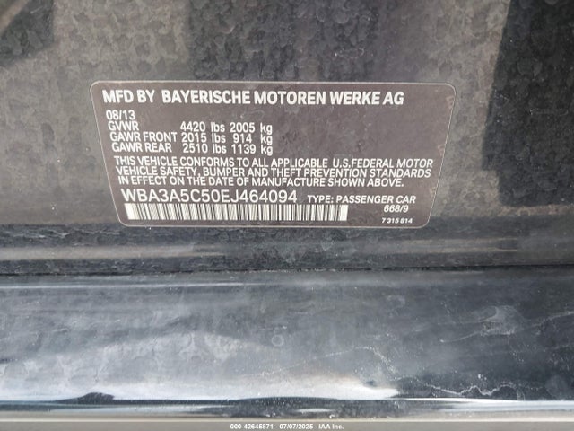 BMW 328I 2014 WBA3A5C50EJ464094 Image 9