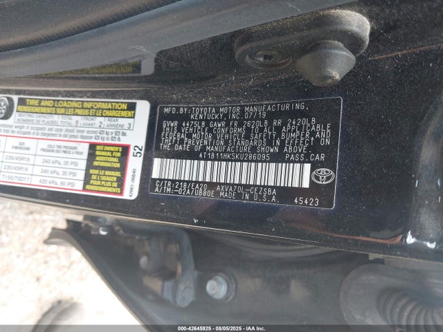 4T1B11HK5KU286095 Toyota a25a-fks