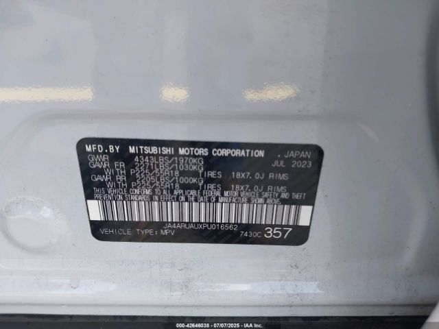 2023 MITSUBISHI OUTLANDER SPORT JA4ARUAUXPU016562 Photo 8