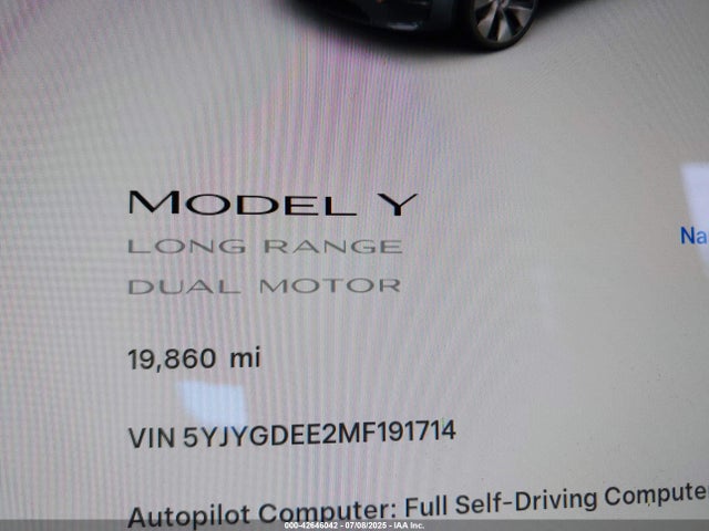 2021 TESLA MODEL Y 5YJYGDEE2MF191714 Photo 6