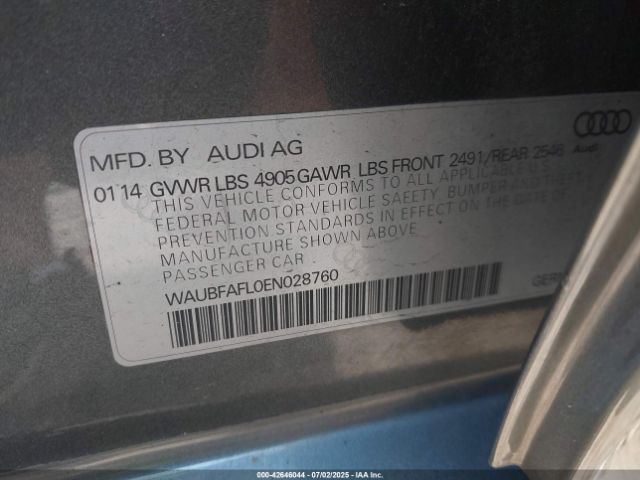 2014 AUDI A4 WAUBFAFL0EN028760 Photo 8