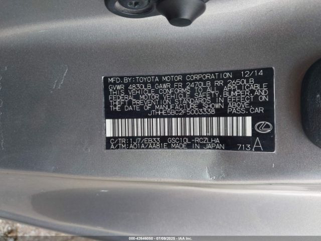 2015 LEXUS RC 350 JTHHE5BC2F5003338 Photo 8