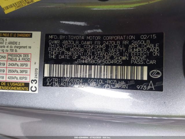 2015 LEXUS RC 350 JTHHE5BC5F5004905 Photo 8
