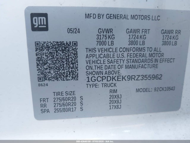 1GCPDKEK9RZ355962 Chevrolet l3b