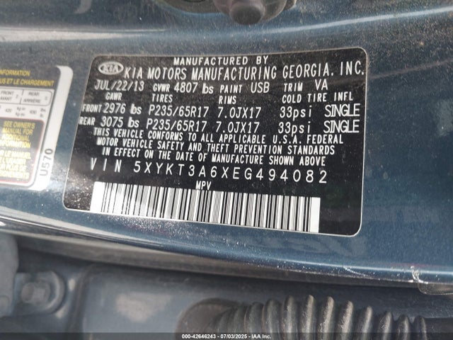 5XYKT3A6XEG494082 KIA dohc t-gdi theta-ii