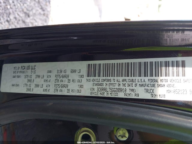 RAM 1500 2016 3C6RR6LT5GG289010 Image 9