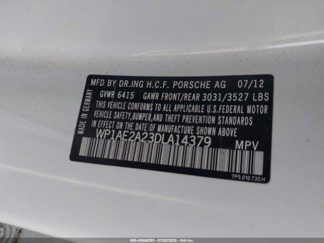 2013 PORSCHE CAYENNE HYBRID WP1AE2A23DLA14379 Photo 8